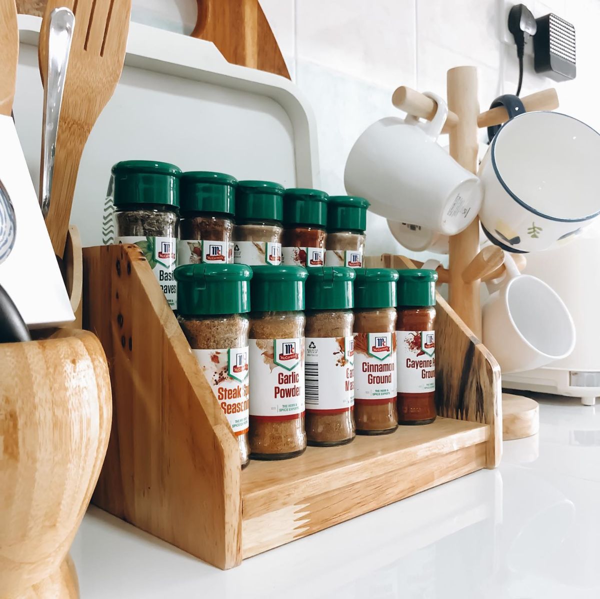 9. Mini Wooden Spice Rack