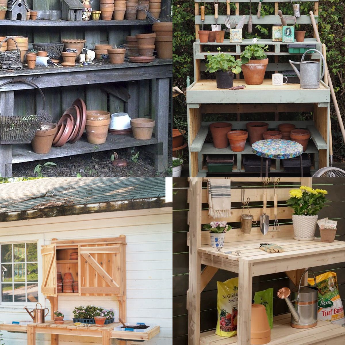 21 Potting Bench Ideas for Outdoor Storage