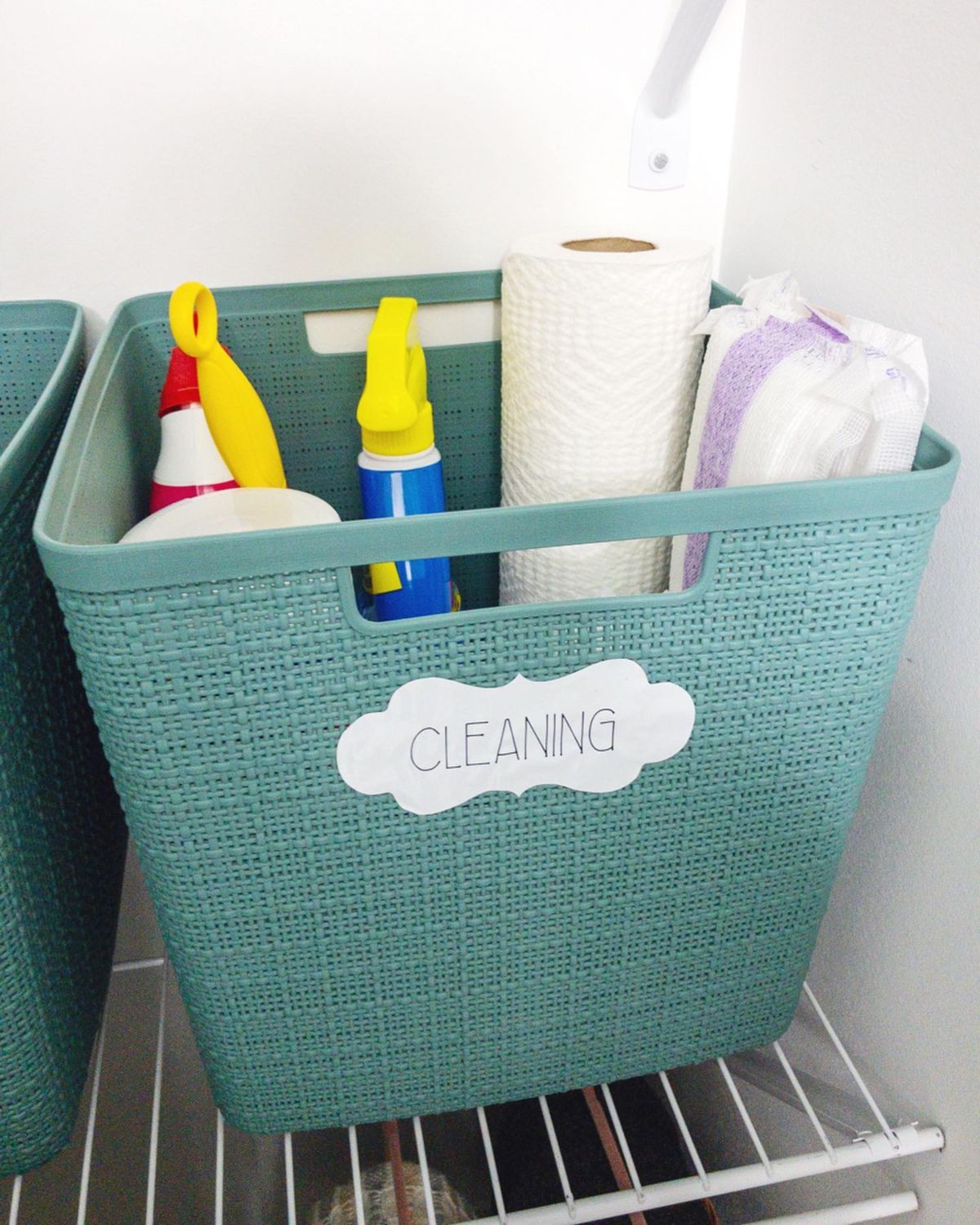 Linen Closet Plastic Storage Bins