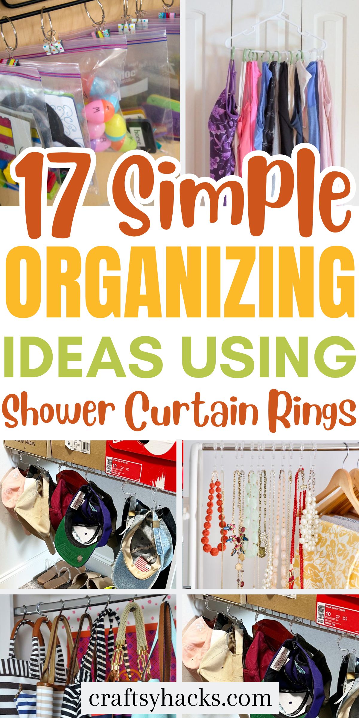 organizing ideas with shower curtain rings