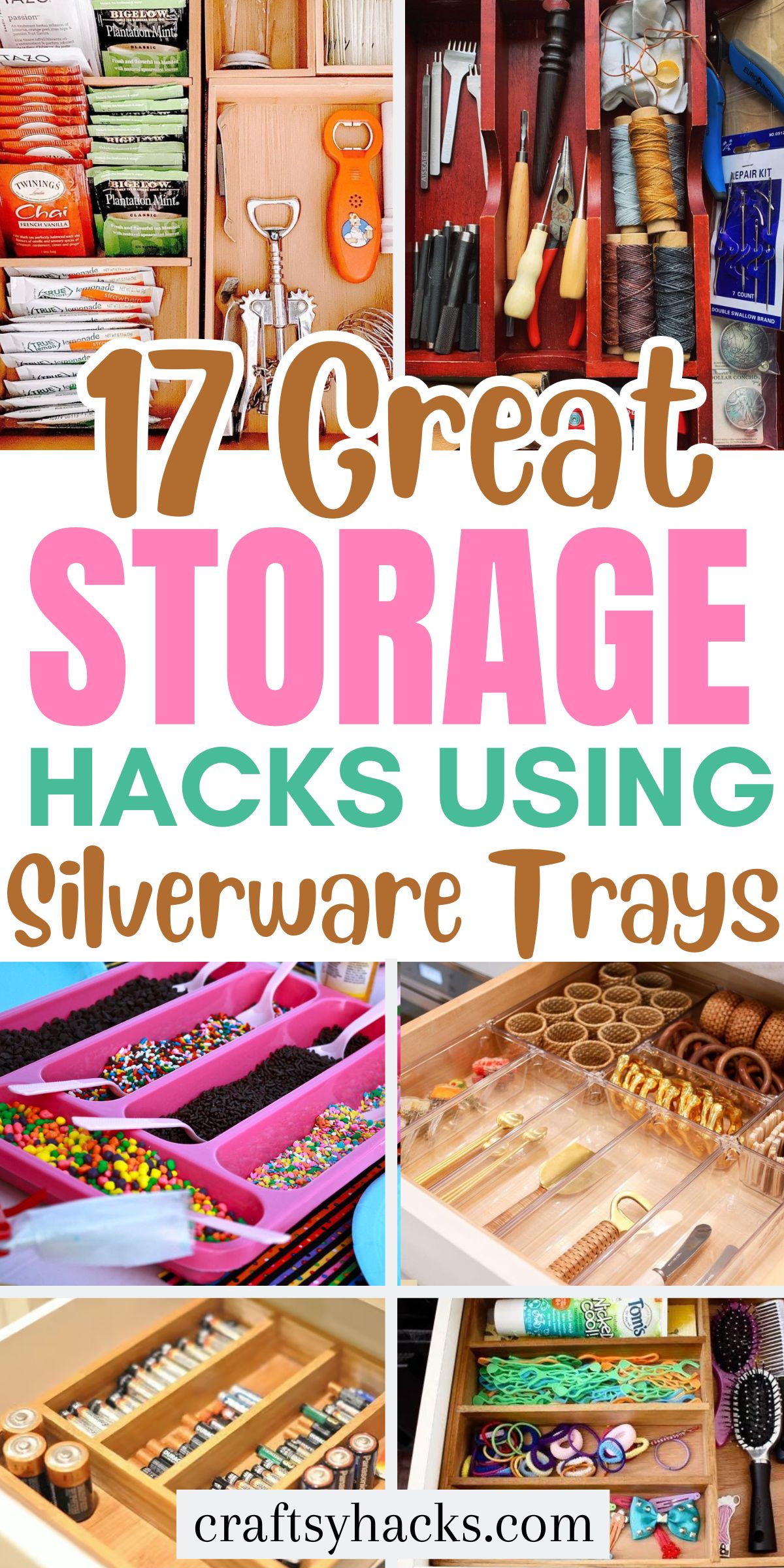 storage ideas using silverware trays