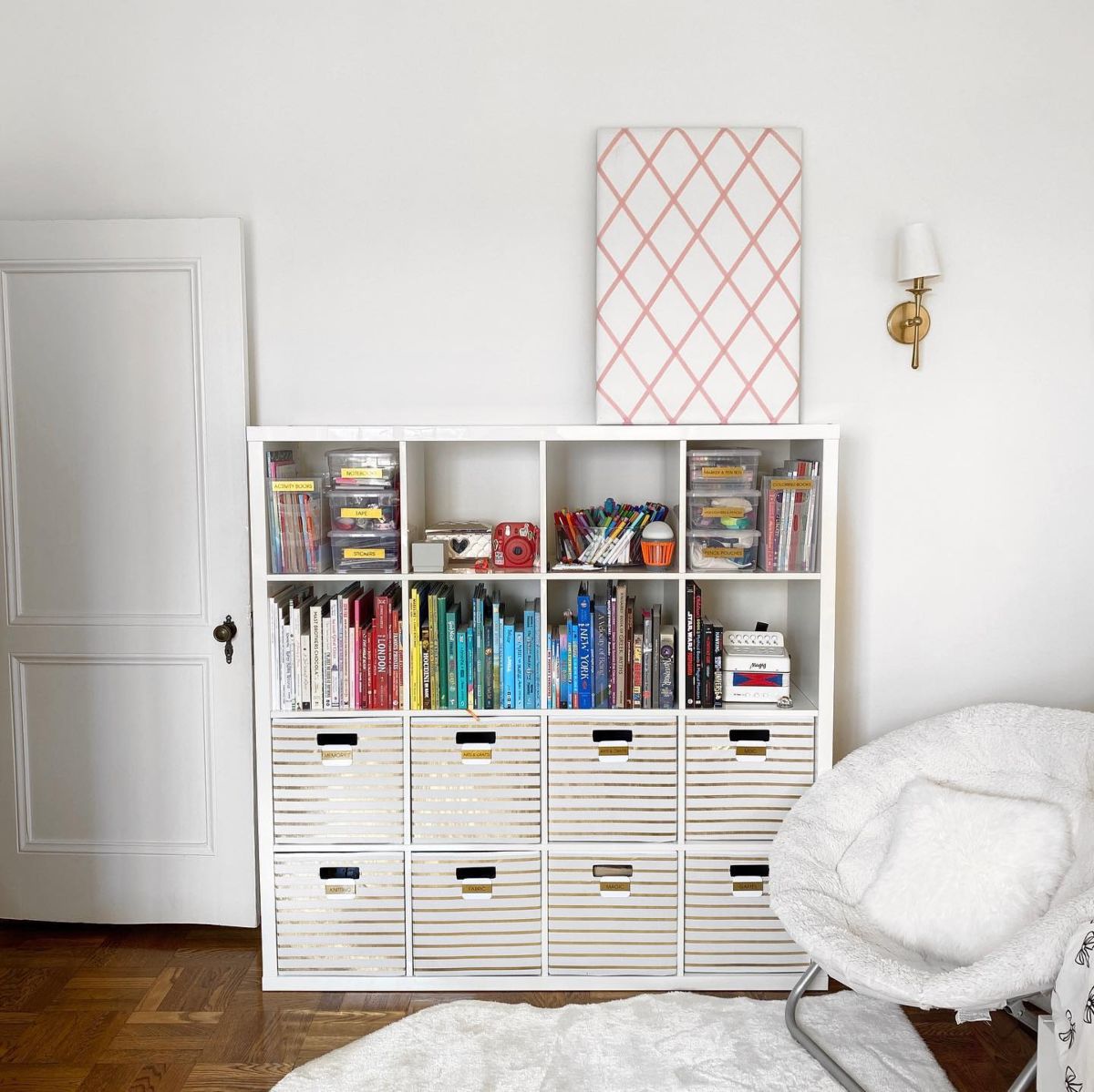 Designated Space for Books and Art Supplies