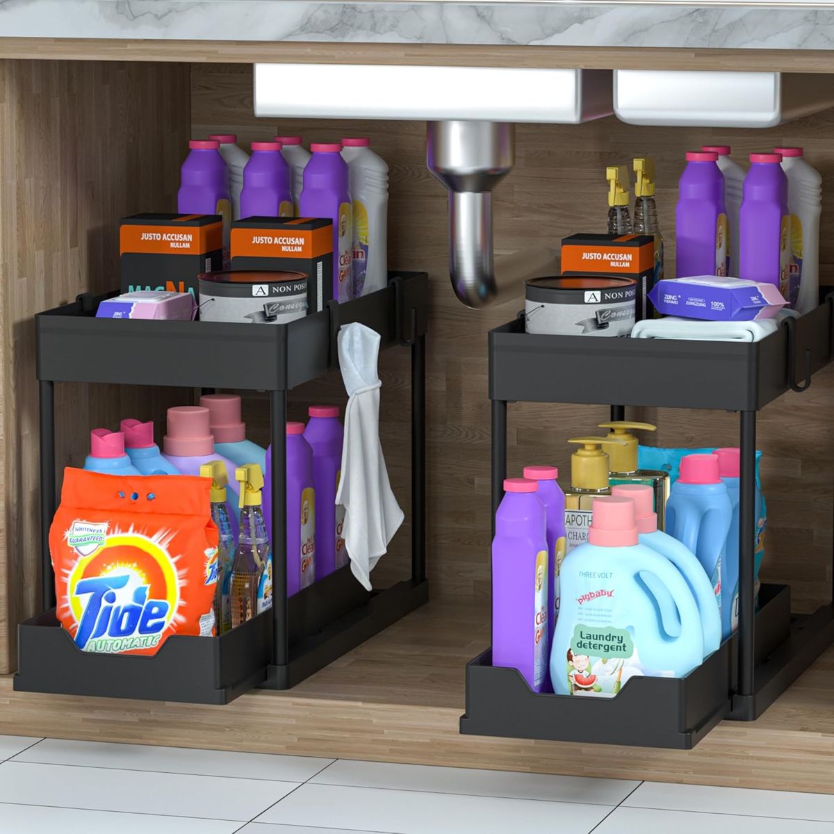 Under Sink Cabinet Multi-Purpose Organizers