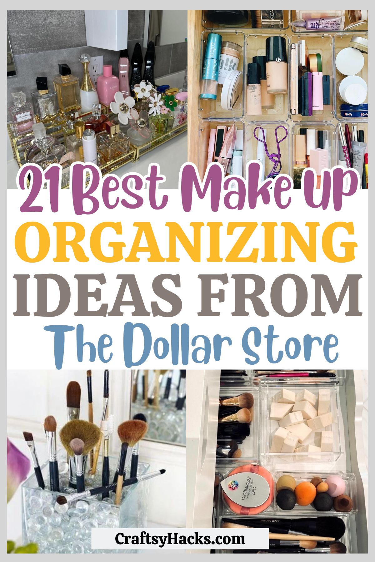 make up organizing ideas from dollar store