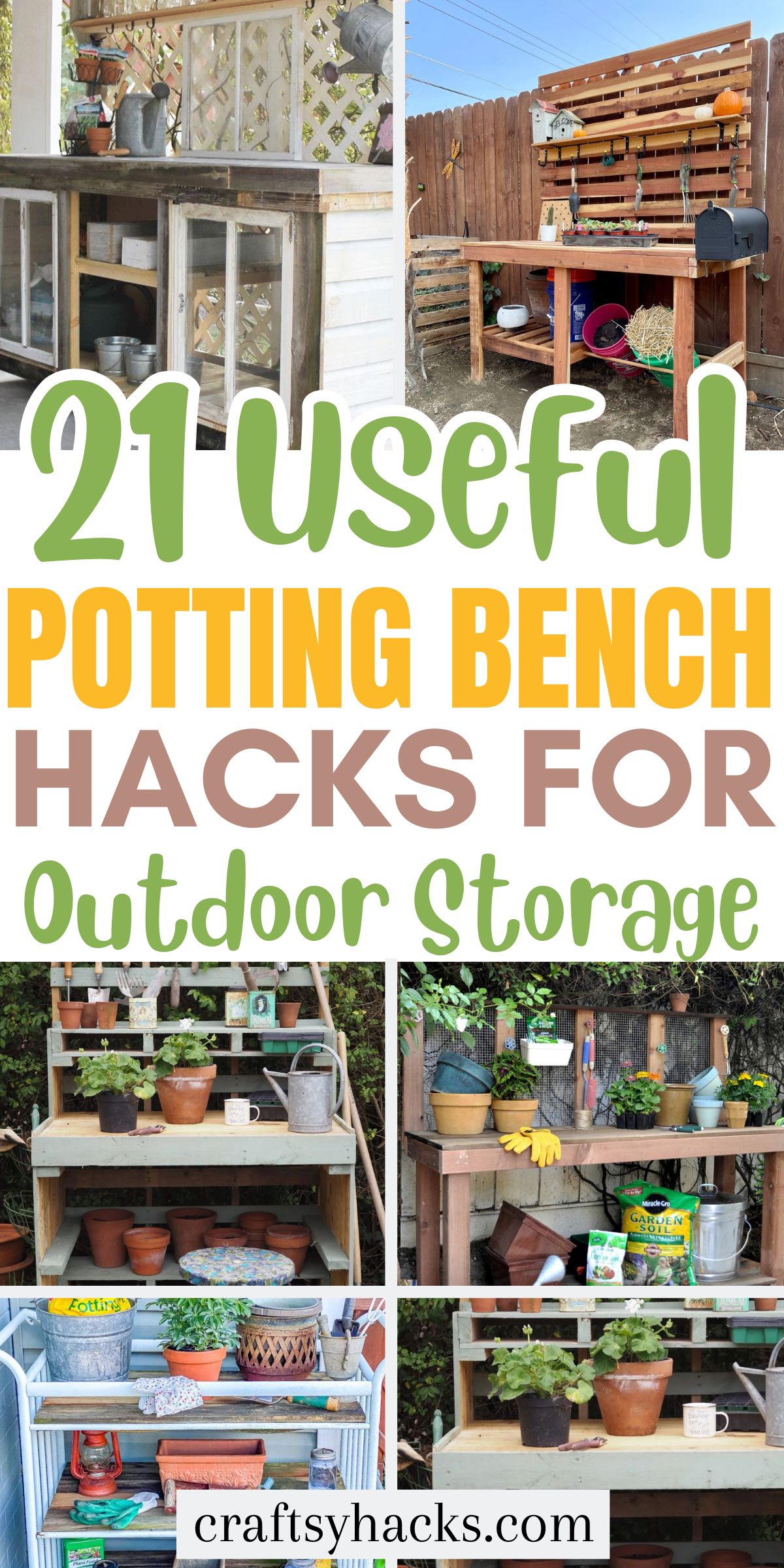 Potting Bench Ideas for Storage