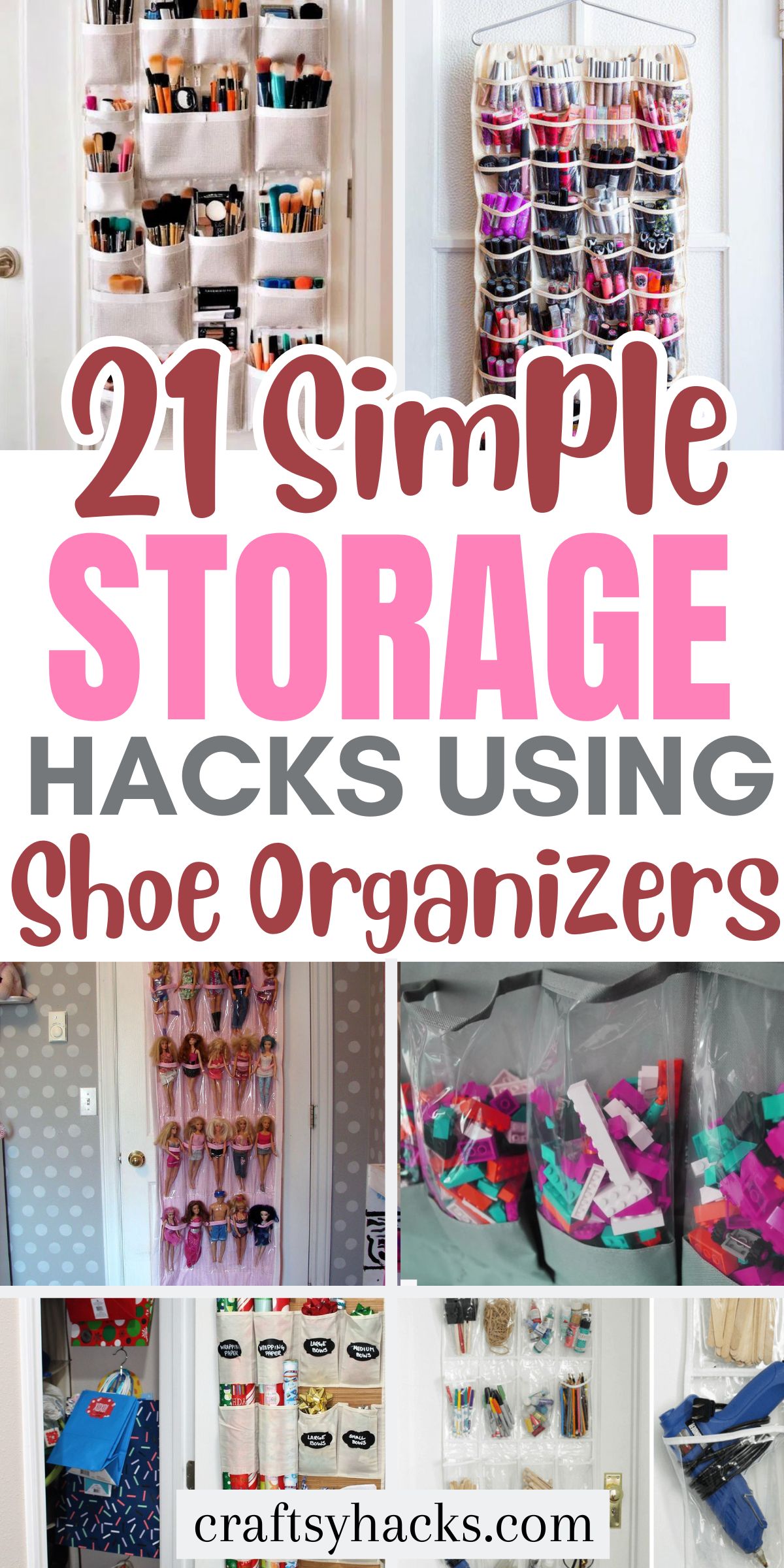 storage hacks using shoe organizers