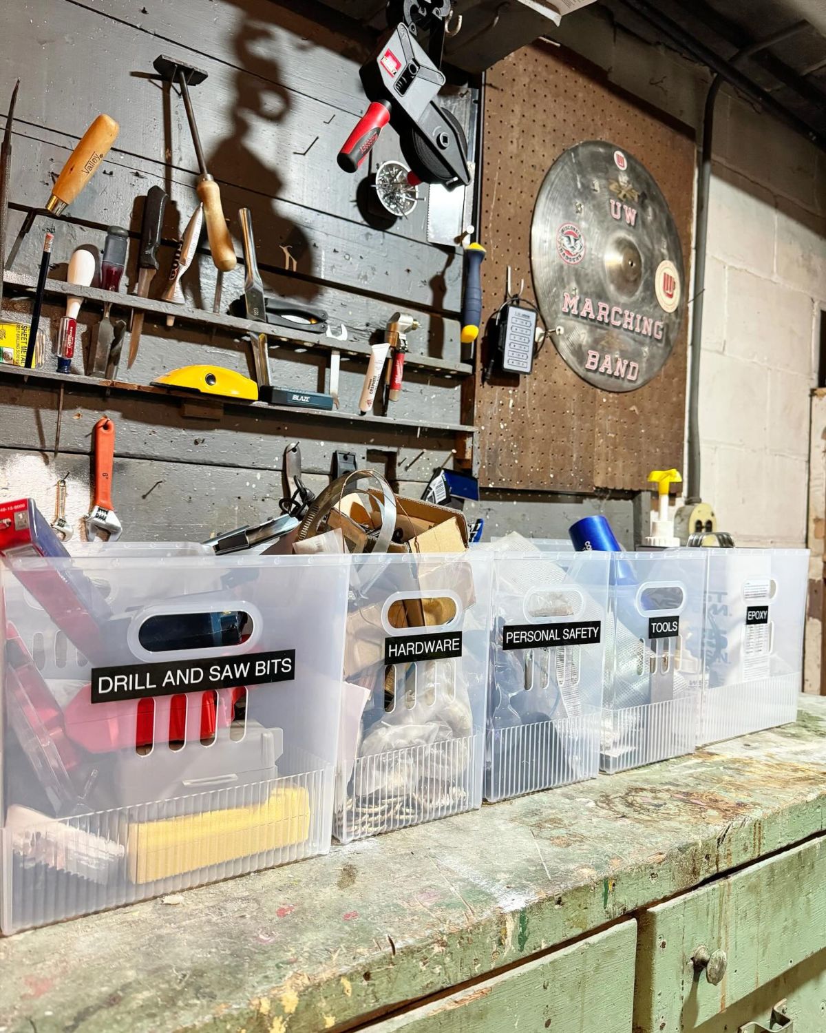 Storage Bins for Work Bench