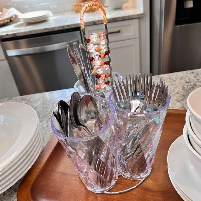 DIY Silverware Caddy with Plastic Cups