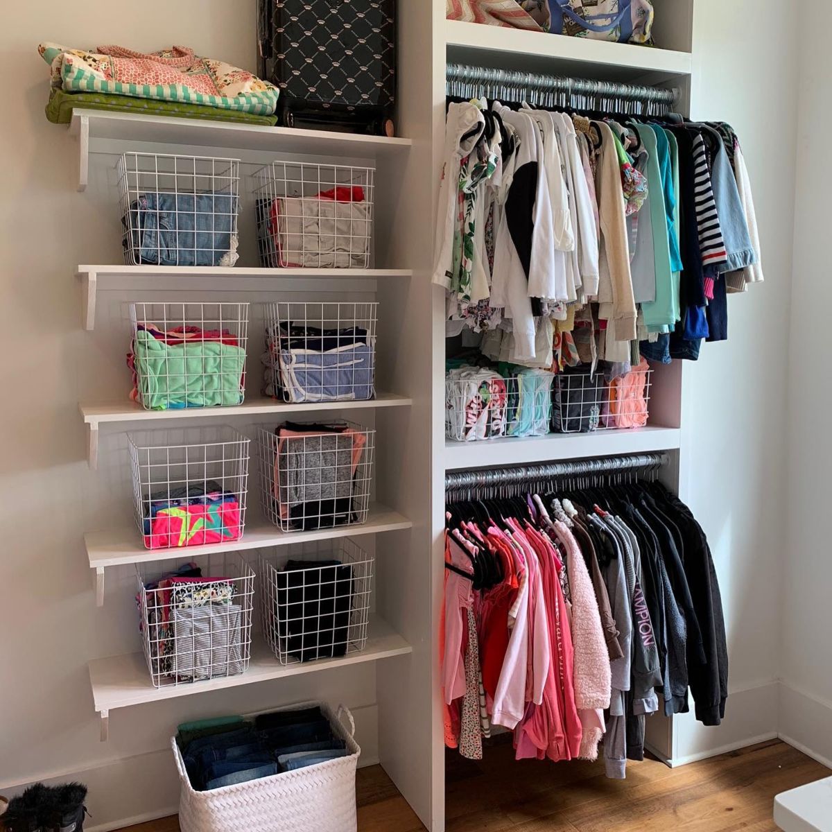 Wire Bins to Organize Clothes