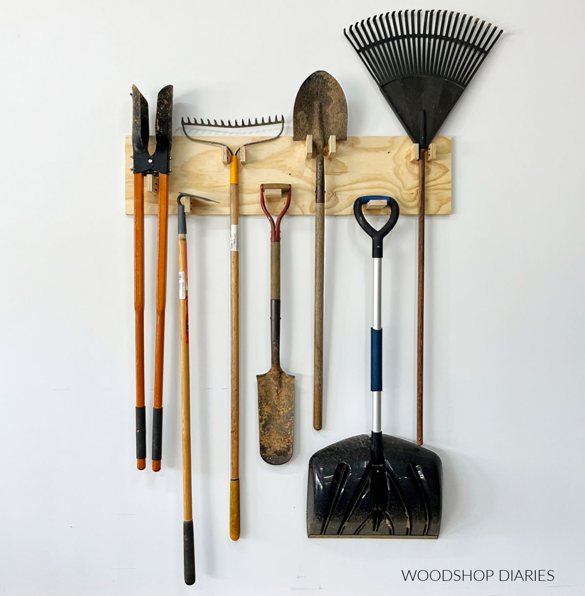 DIY Scrap Wood Yard Tool Organizer