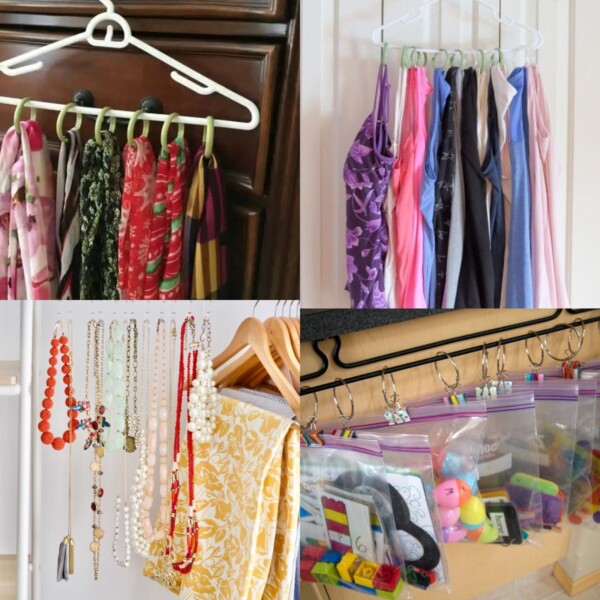 ways to organize with shower curtain rings