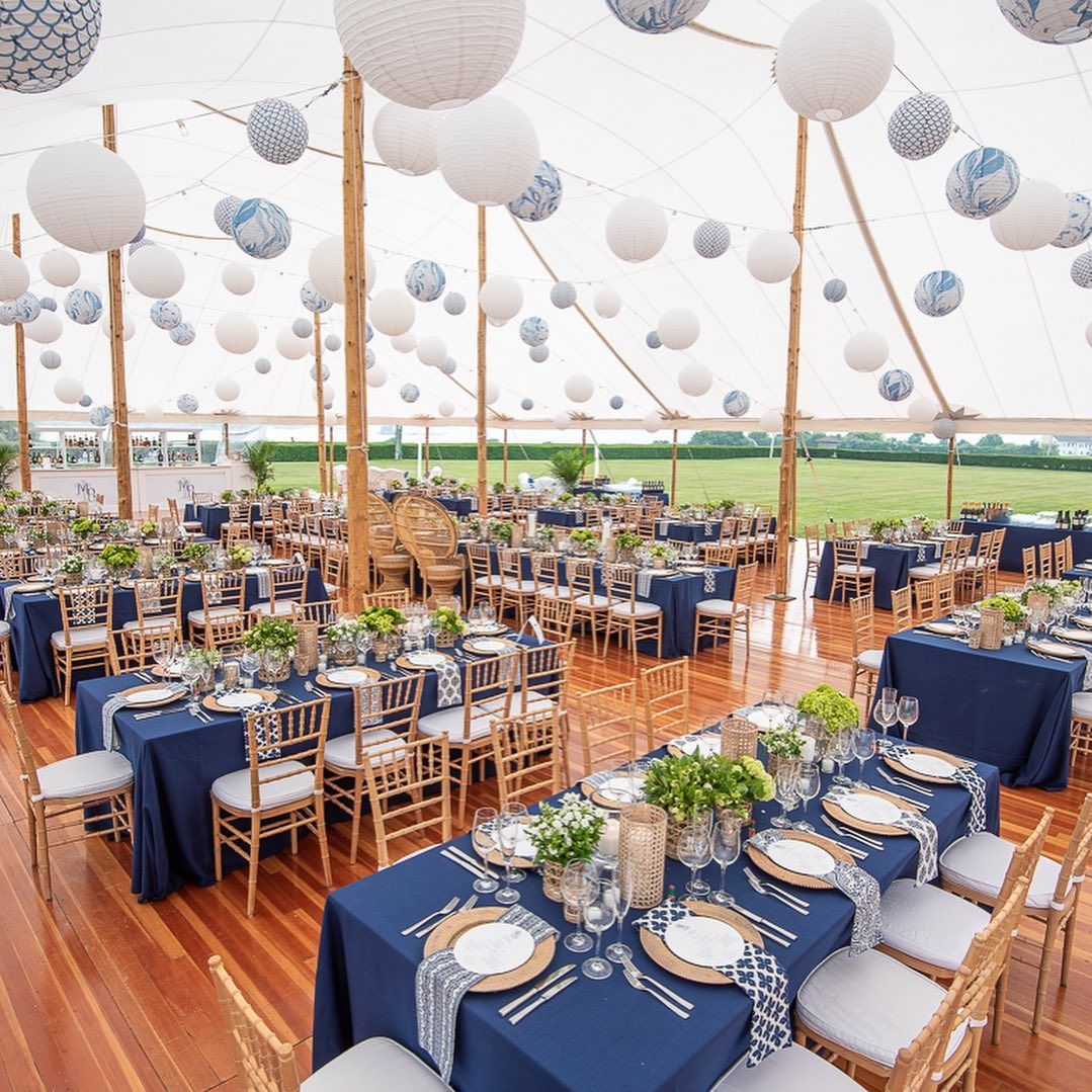 10. Navy and White With Lantern Lights