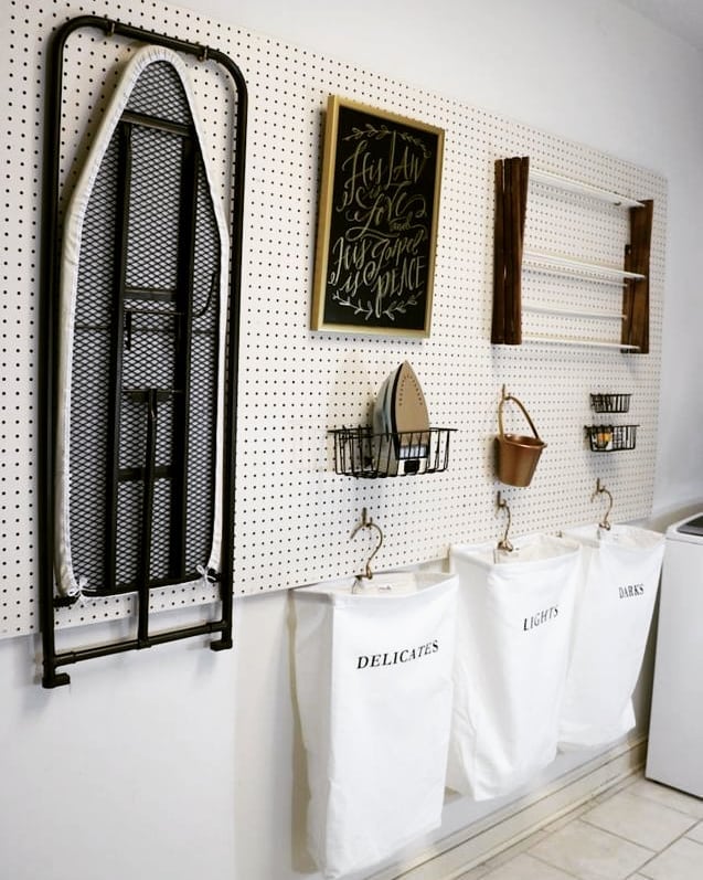 Laundry Pegboard Organizer