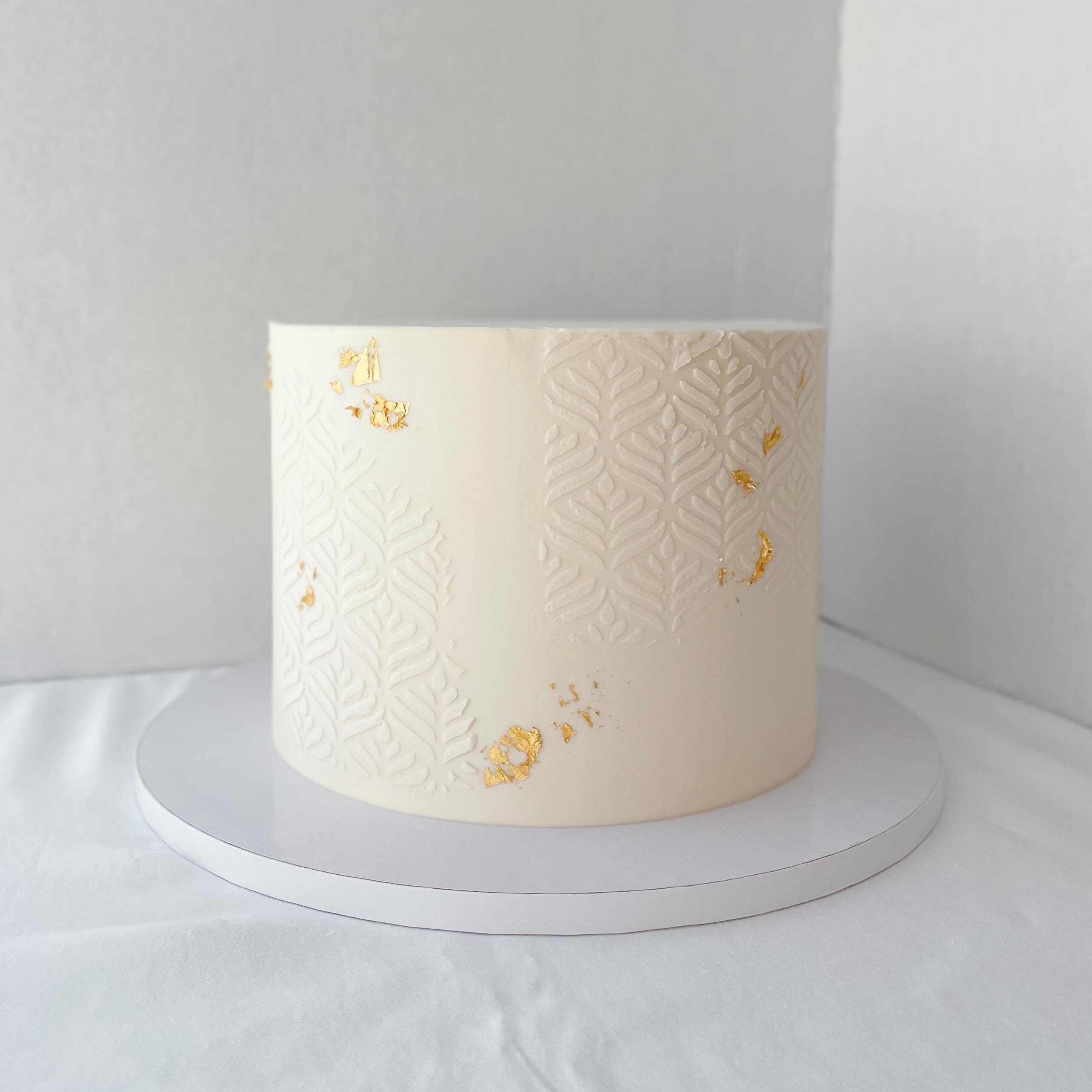 15. Stenciled Pattern and Gold Accents
