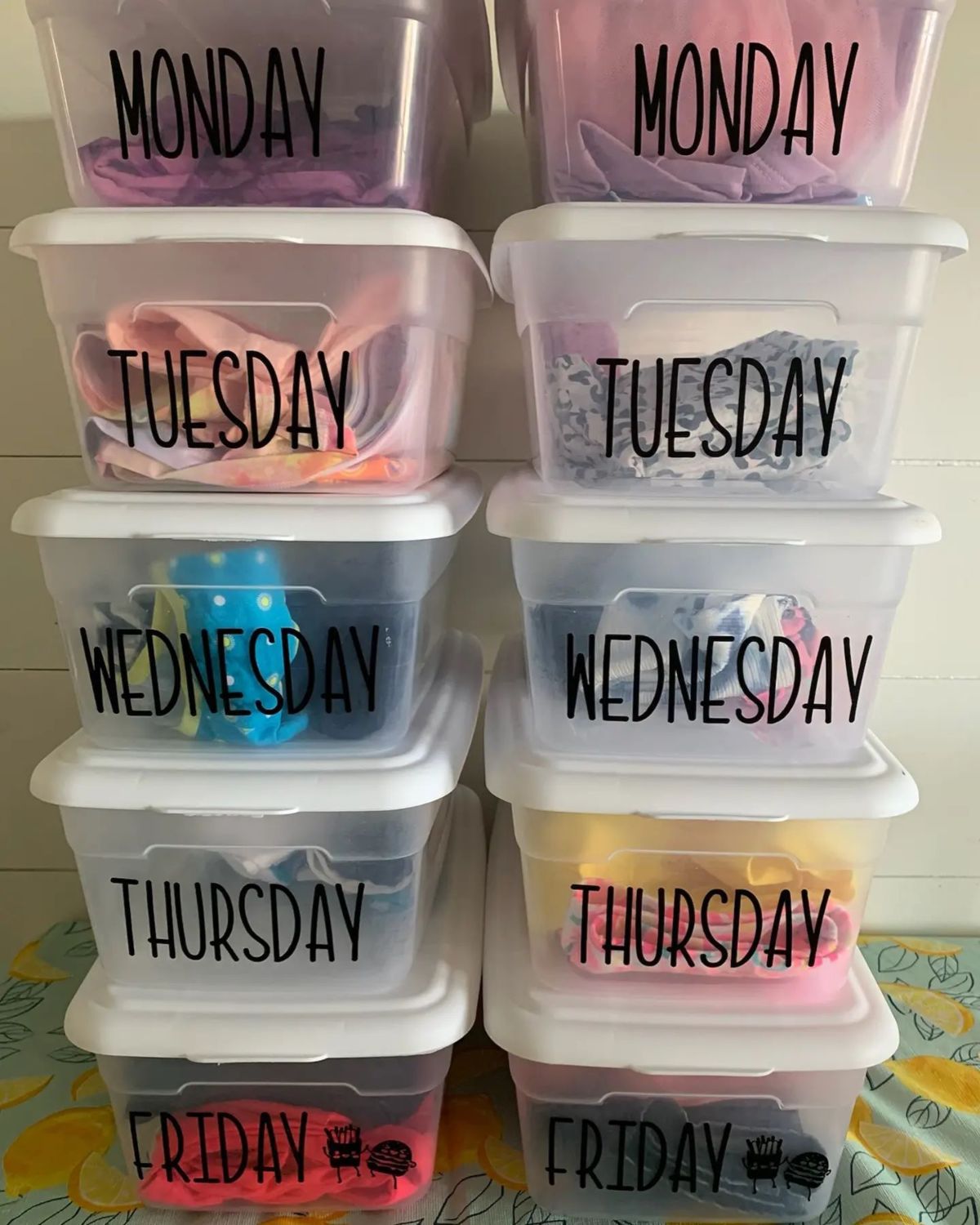 Daily Outfit Bins