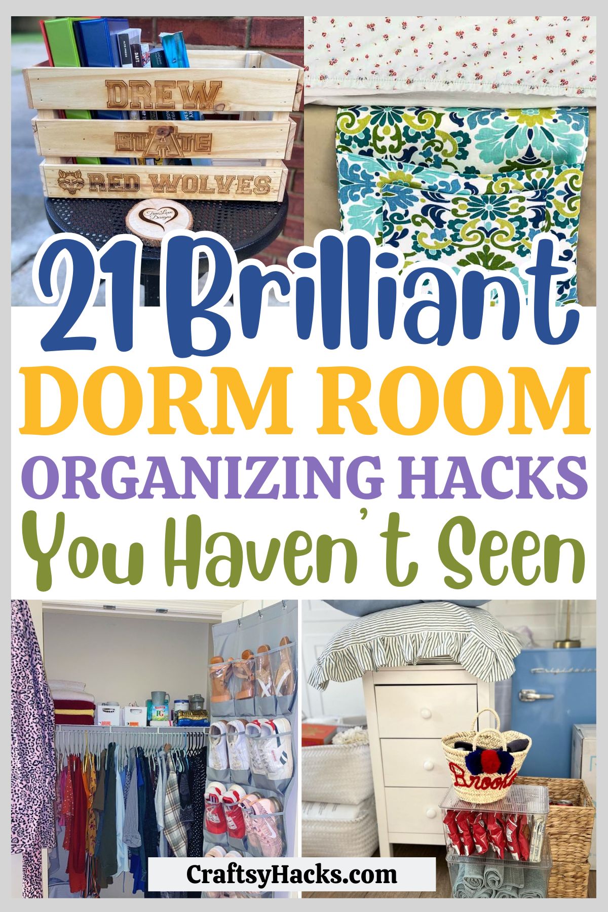 dorm room organization hacks