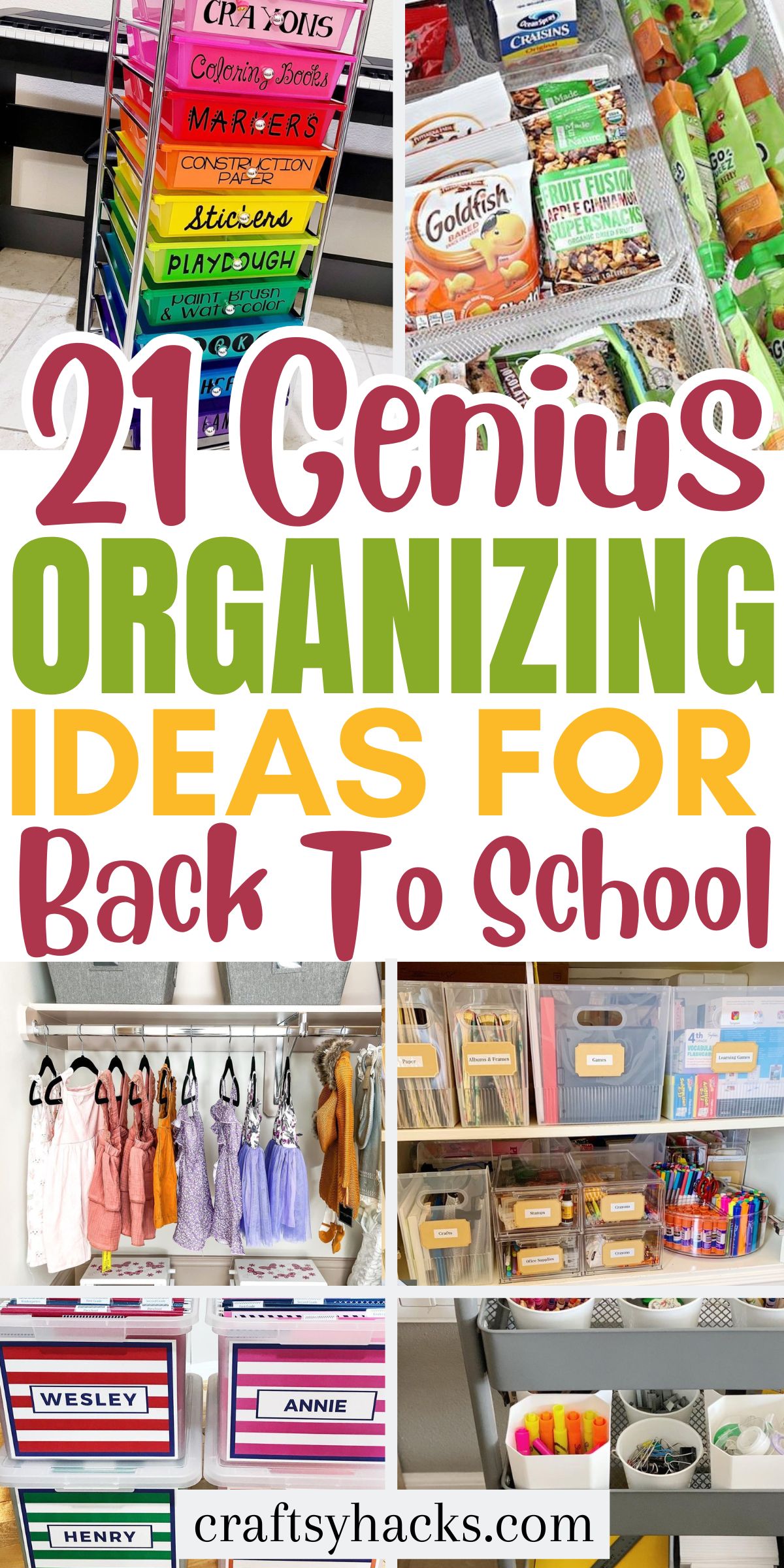 organizing ideas for back to school
