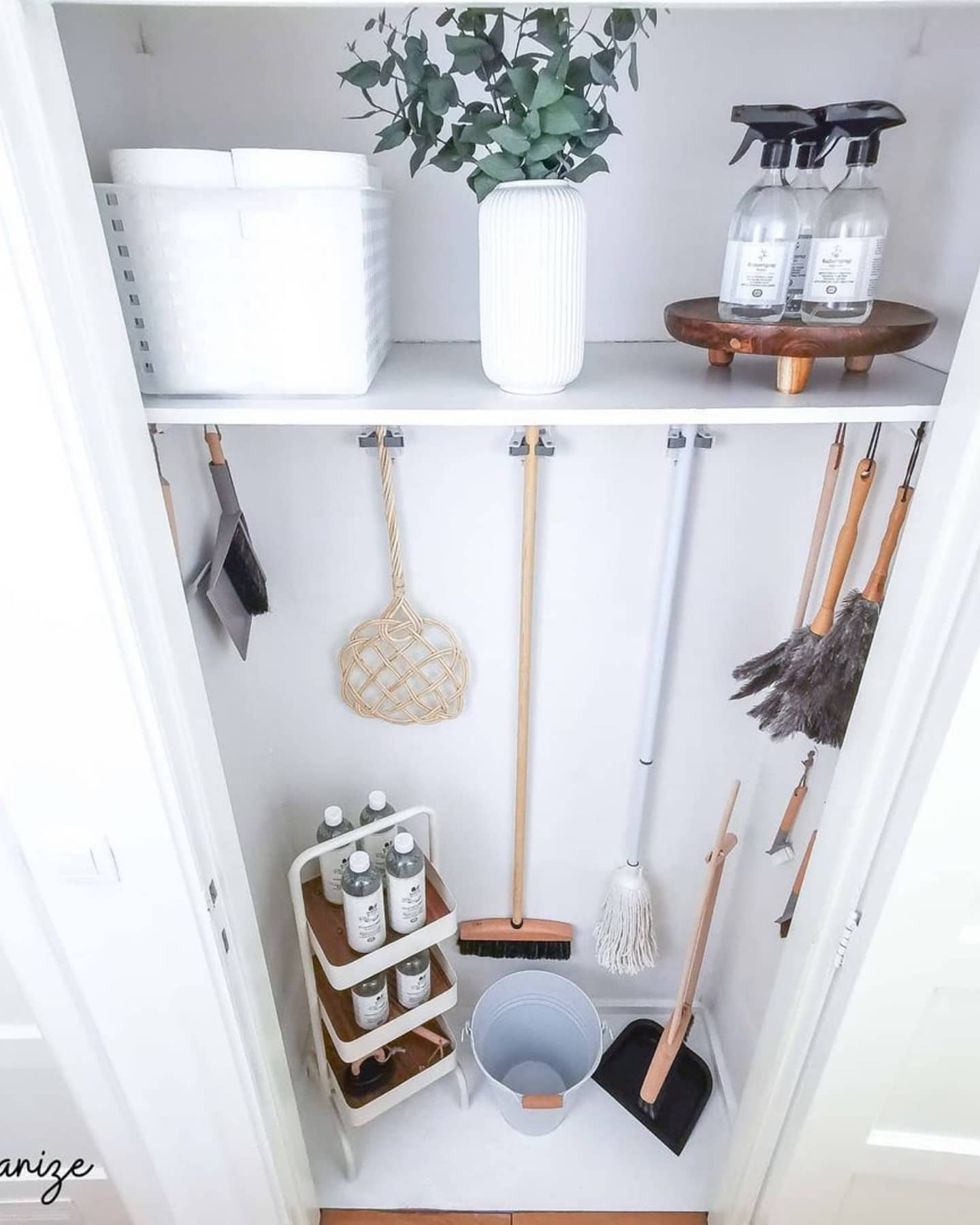 Command Grippers for Cleaning Closet