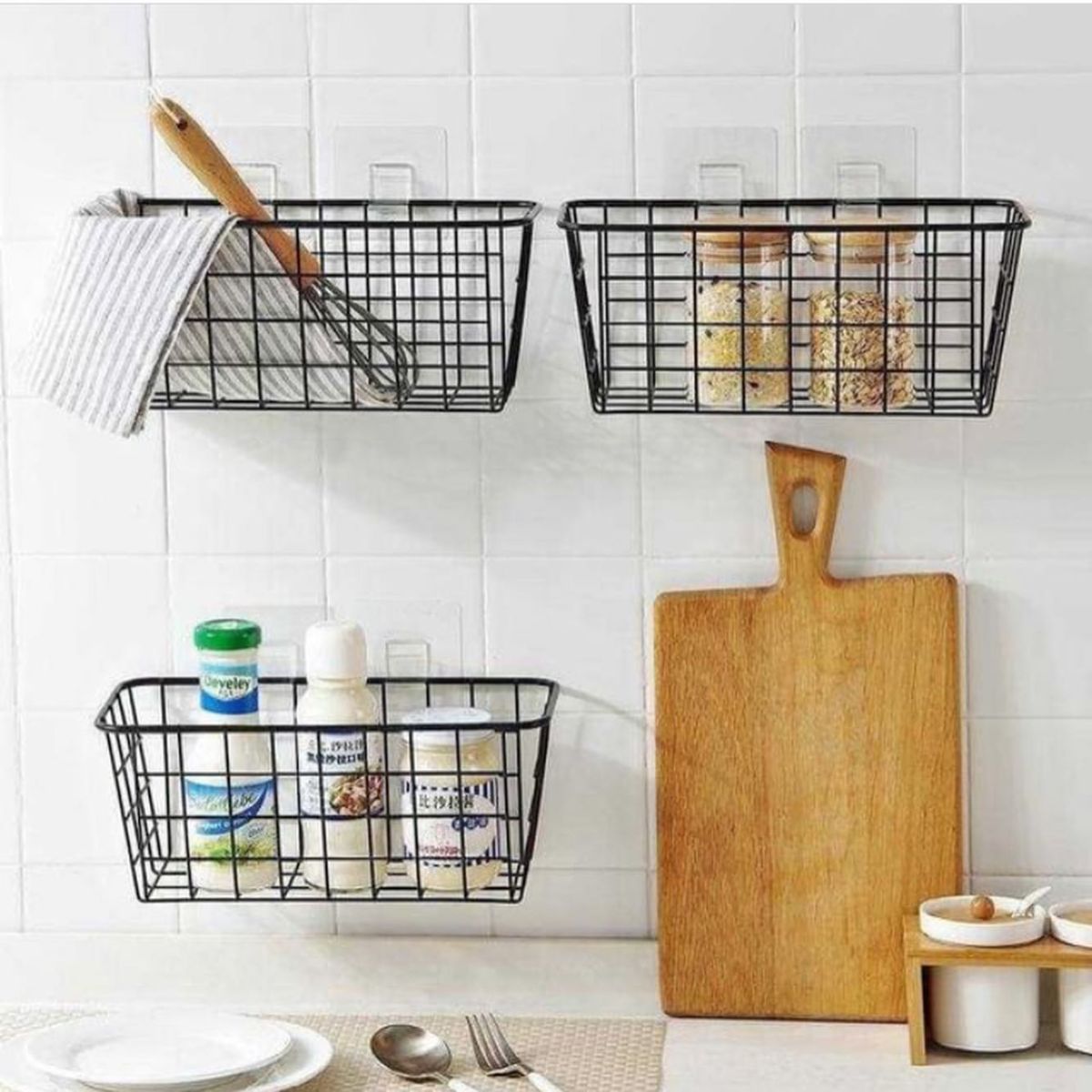 4. Wall Mounted Wire Baskets