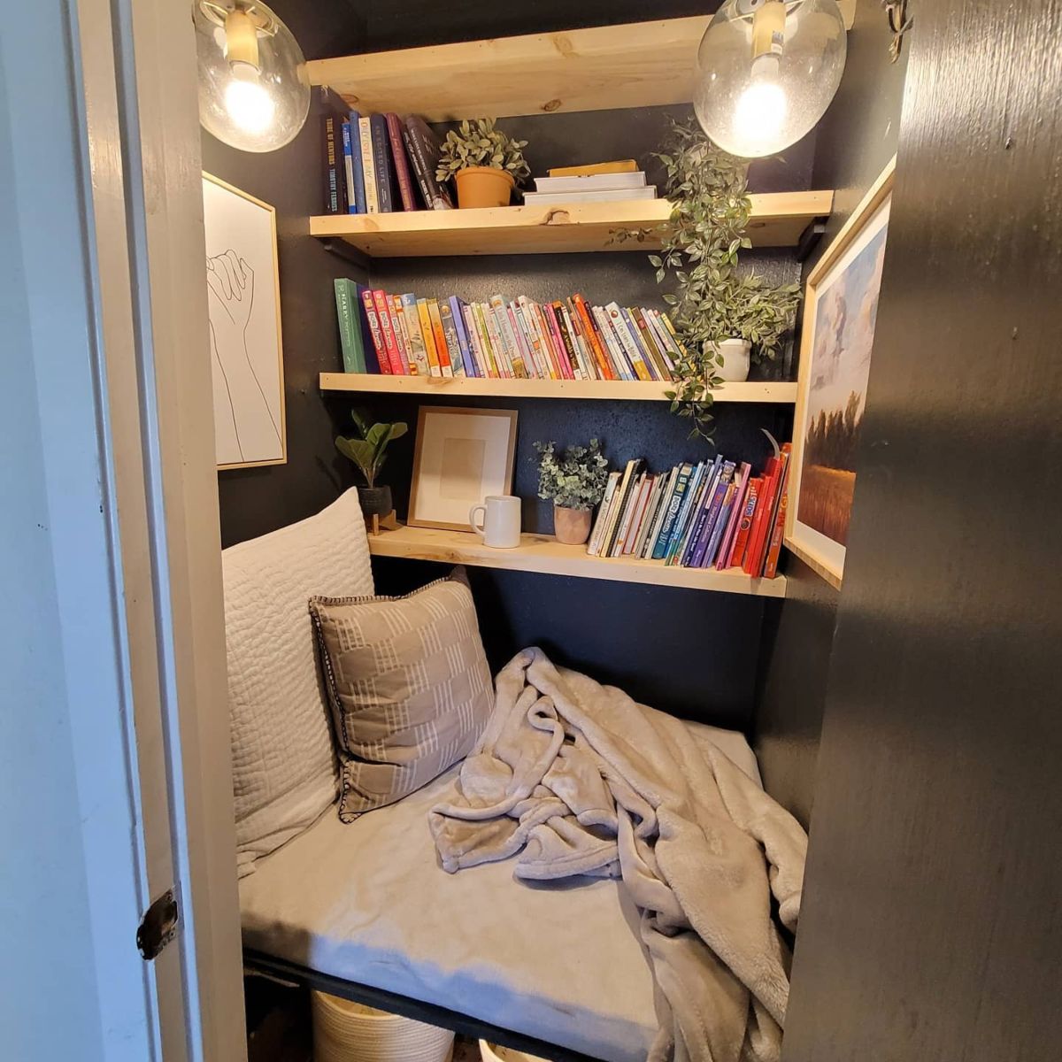 8. Coat Closet Turned Reading Nook