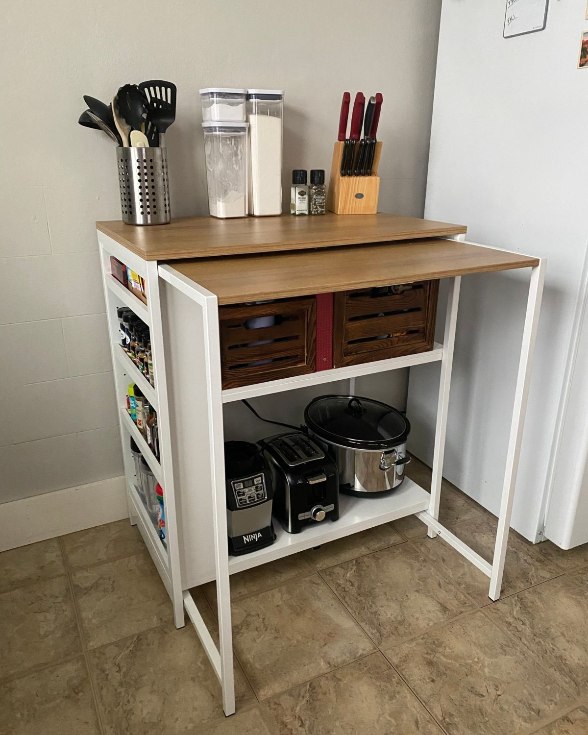 9. Meal Prep Pull-Out Work Station