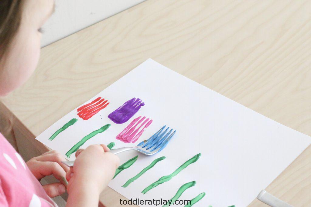 10. Fork Stamped Tulips