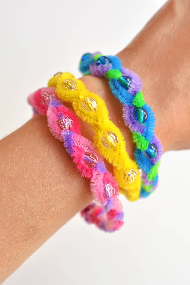 12. Braided Pipe Cleaner Bracelets