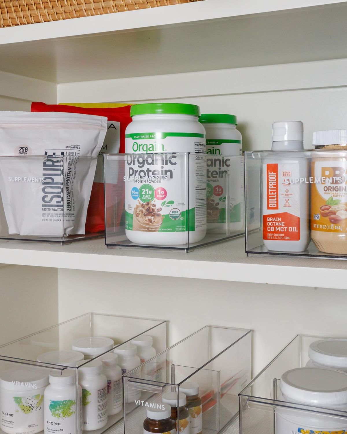 13. Acrylic Storage Bins for Supplements