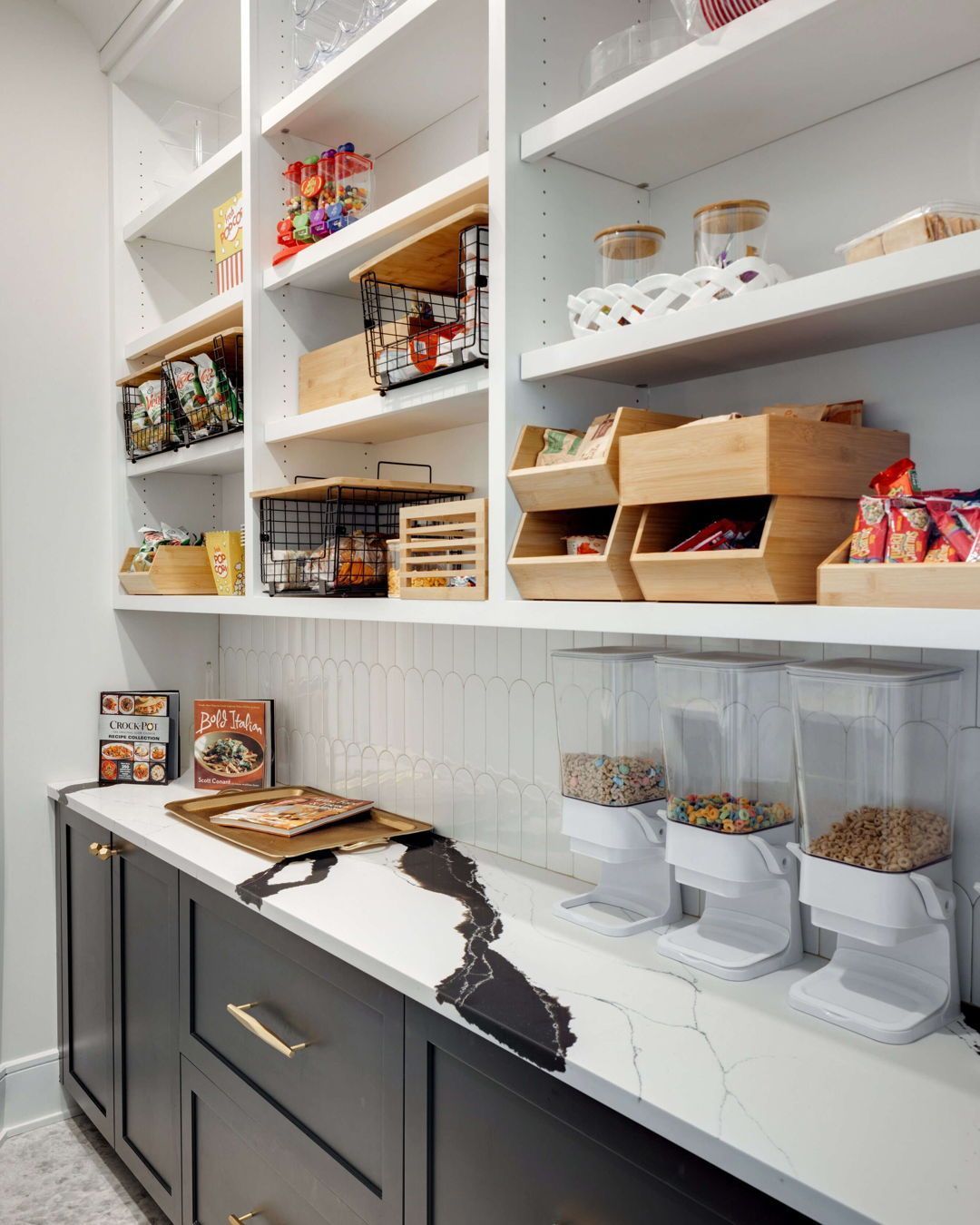 14. A mix of Open Shelving and Closed Based Cabinetry