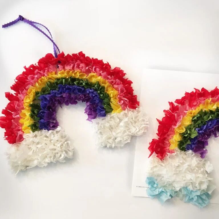 20. Tissue Paper Rainbow Craft