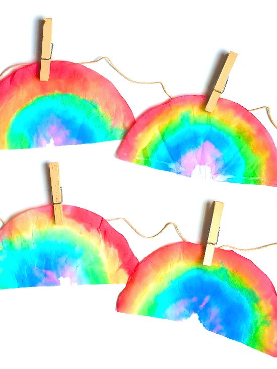 22. Coffee Filter Watercolor Rainbows