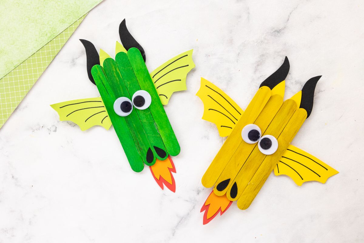 29. Popsicle Stick Dragon Craft