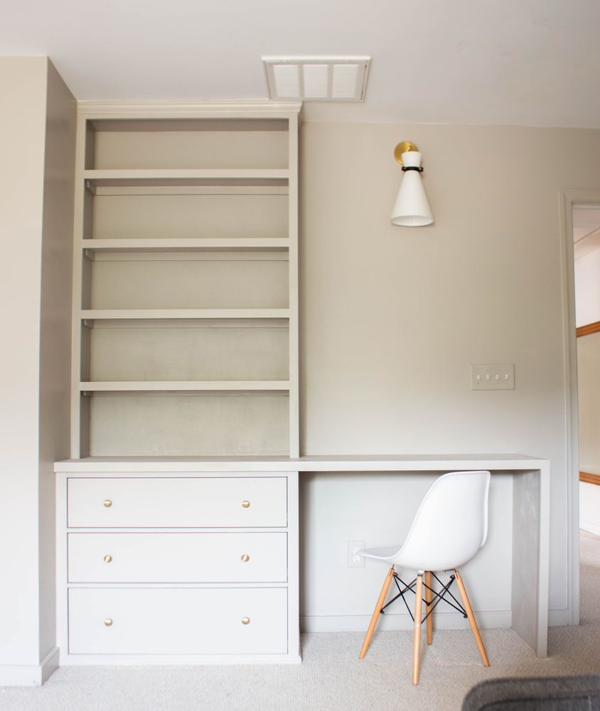 9. Built-In IKEA Bookcase Desk